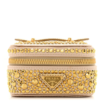 Prada Satin Crystal Degrade Jewelry Beauty Case Platino 1 of 8