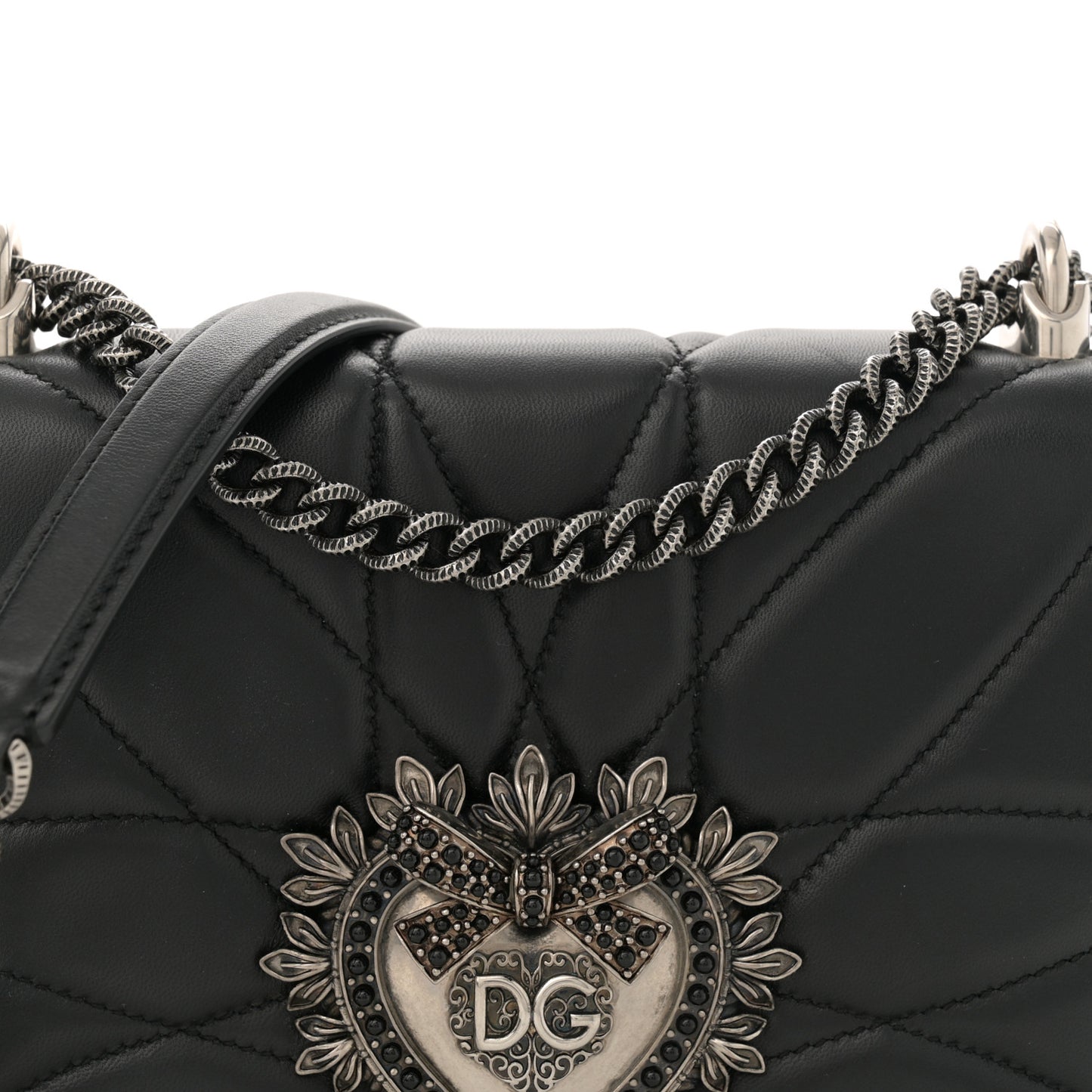 Calfskin Medium Devotion Crossbody Bag Black