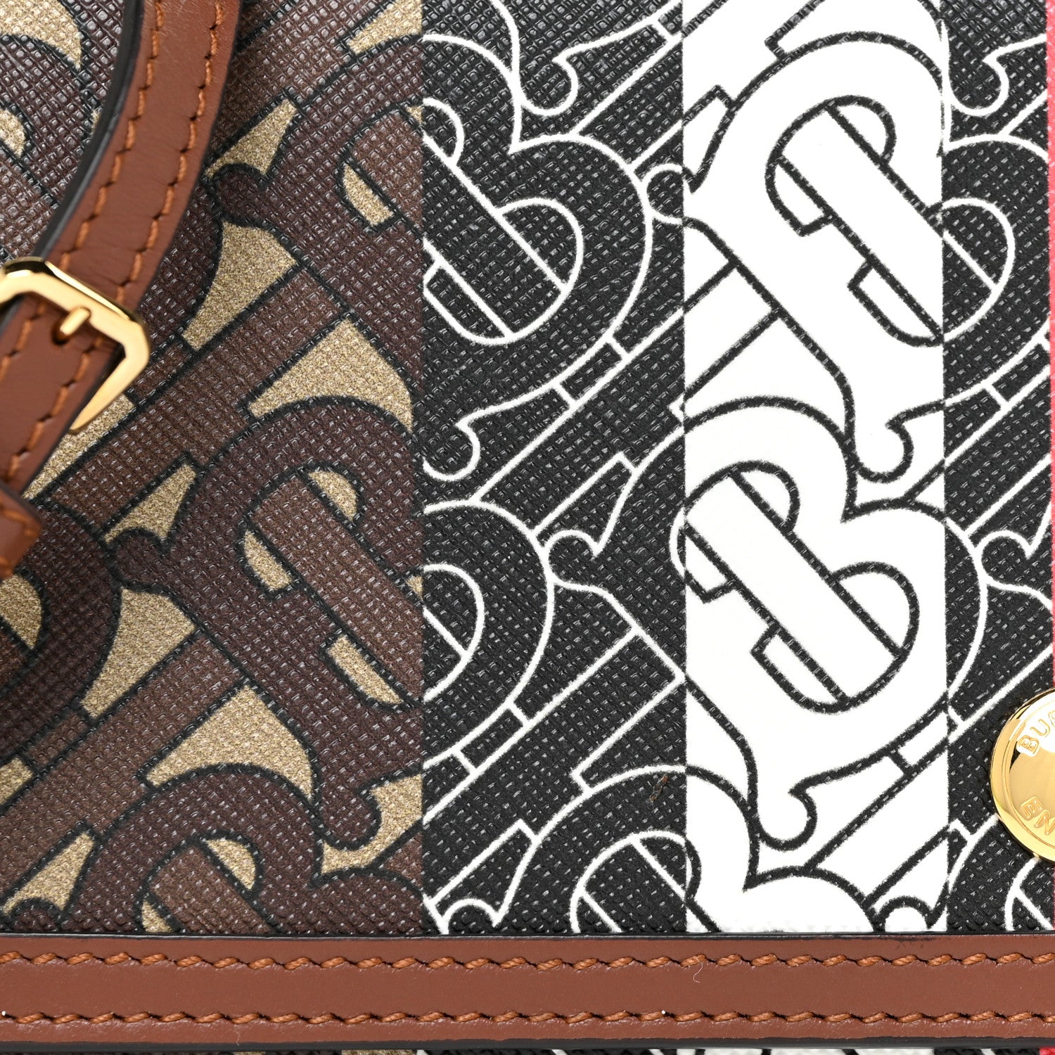 Burberry E-Canvas Monogram Stripe Hannah Wallet Bridle Brown 8 of 12