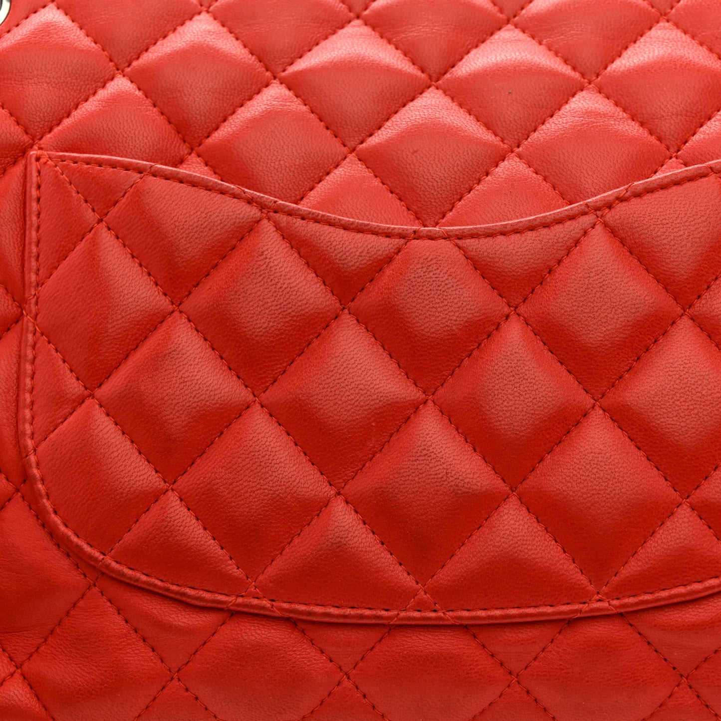 Lambskin Quilted Medium Single Flap Red