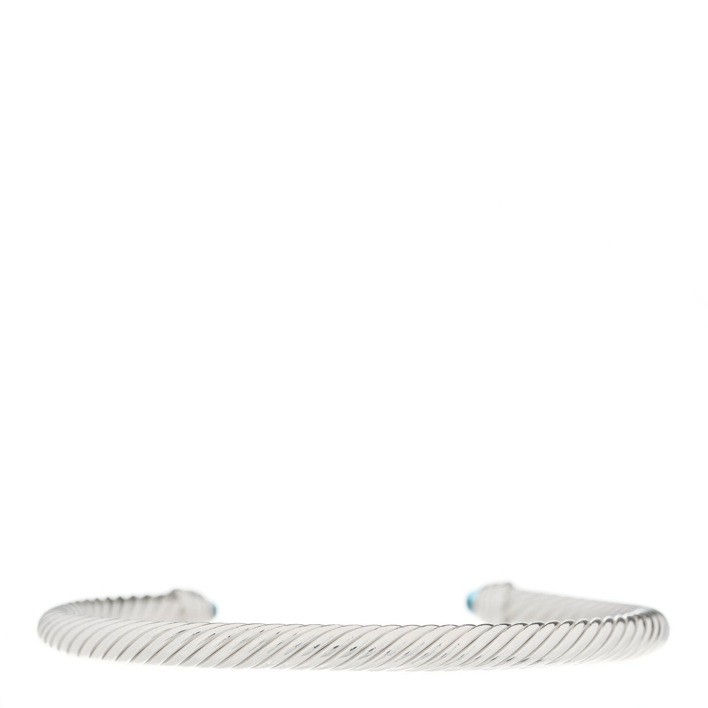 Sterling Silver Diamond Blue Topaz 5mm Cable Classics Bracelet