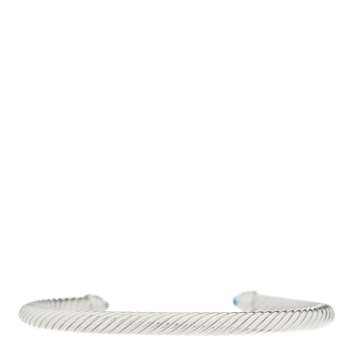 David Yurman Sterling Silver Diamond Blue Topaz 5mm Cable Classics Bracelet 2 of 4