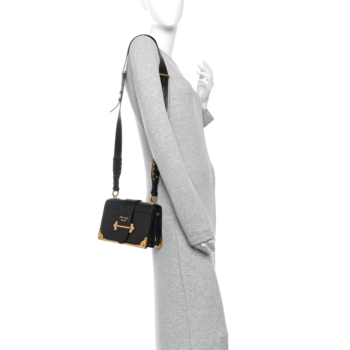 City Calf Saffiano Cahier Bag Black