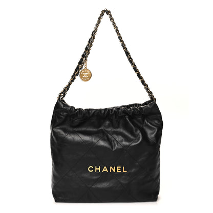 Chanel Shiny Calfskin Quilted Small Chanel 22 Black 1 of 11