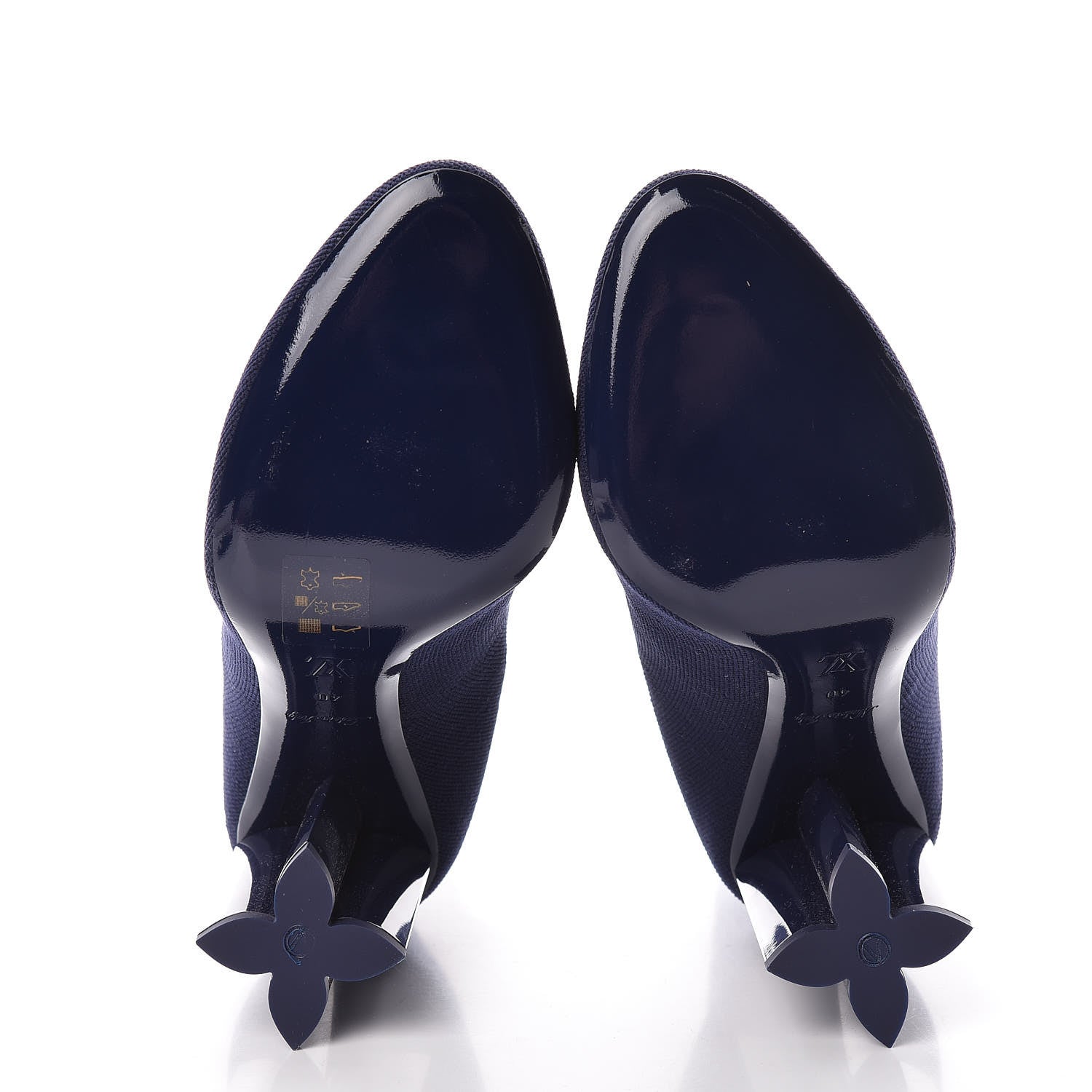 Louis Vuitton Monogram Stretch Fabric Silhouette Ankle Boots 40 Navy 5 of 9