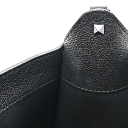 Valentino Garavani Pebbled Calfskin Rockstud Hobo Black 10 of 10