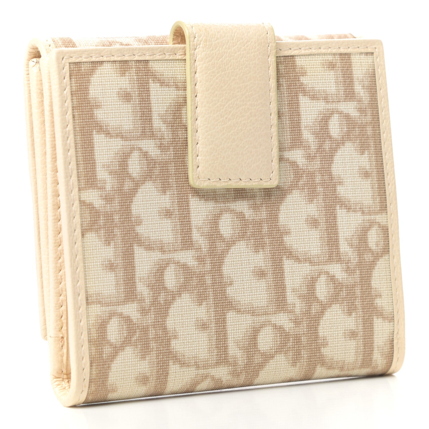 Christian Dior Monogram Vintage Flowers Compact Wallet Beige 3 of 7