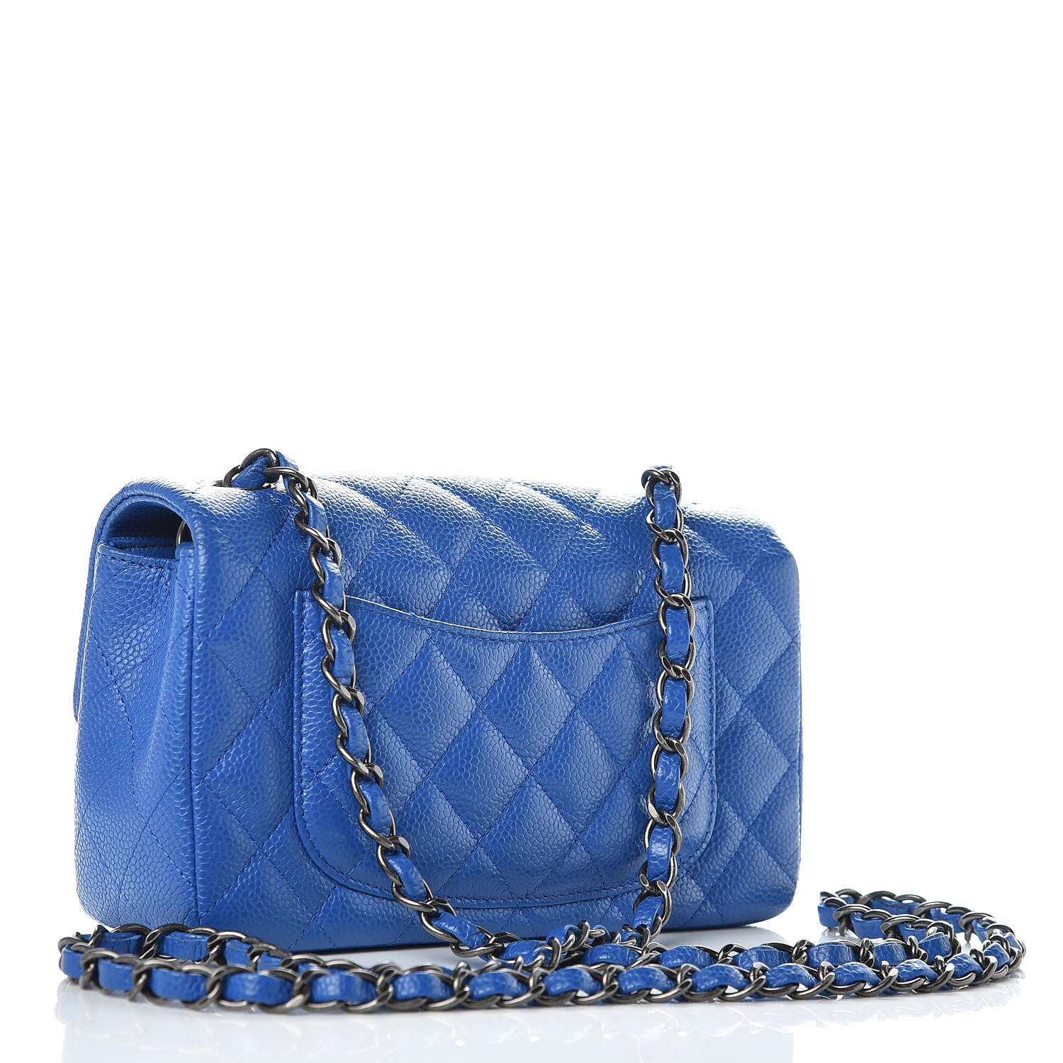 Chanel Caviar Quilted Mini Rectangular Flap Blue 3 of 10