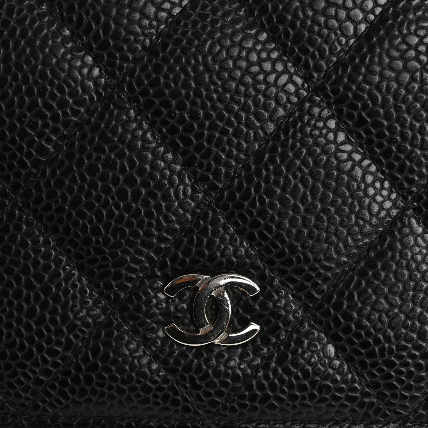 Caviar Quilted Yen Wallet Black