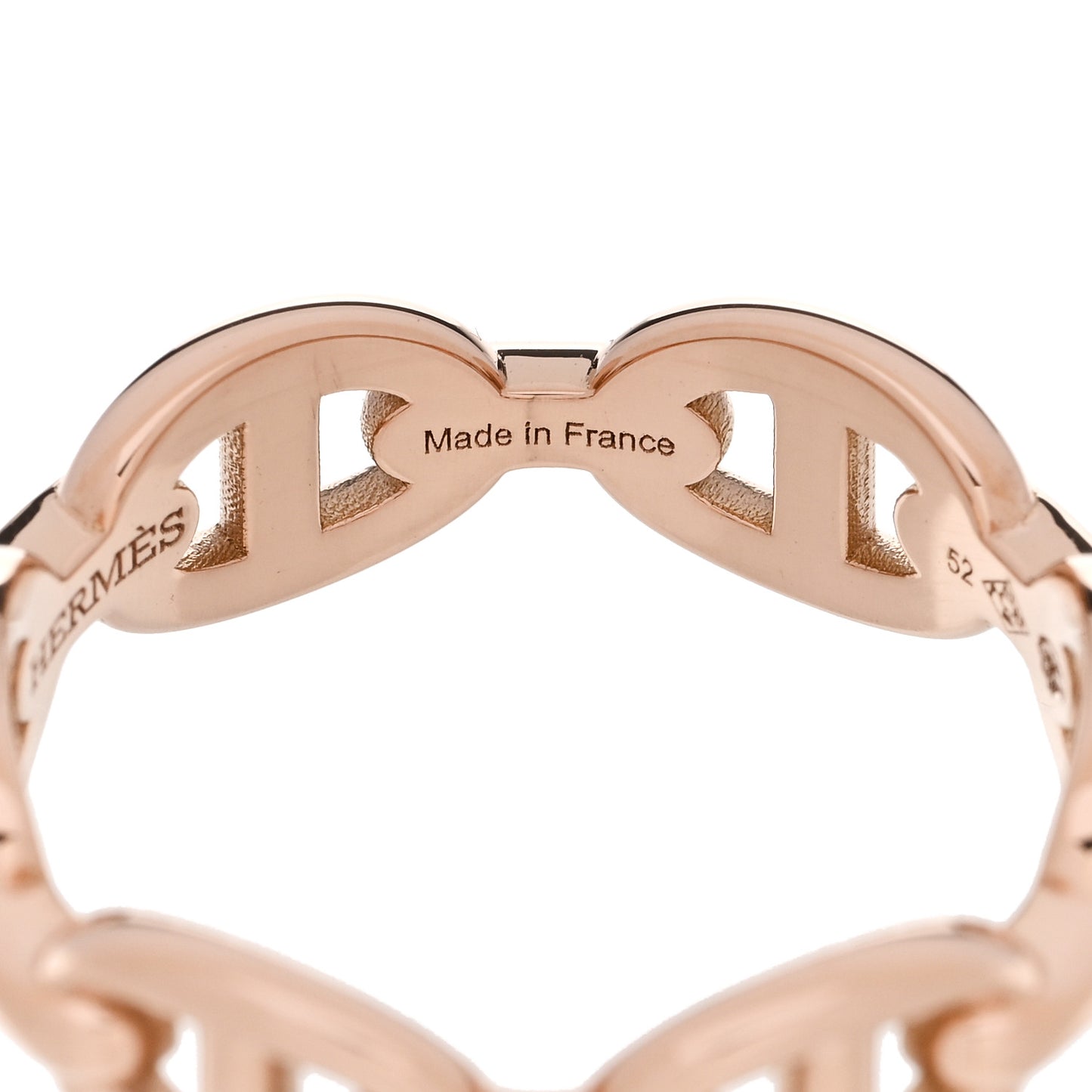 18K Rose Gold PM Chaine D'Ancre Enchainee Ring 52 6