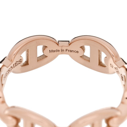 Hermes 18K Rose Gold PM Chaine D'Ancre Enchainee Ring 52 6 5 of 8
