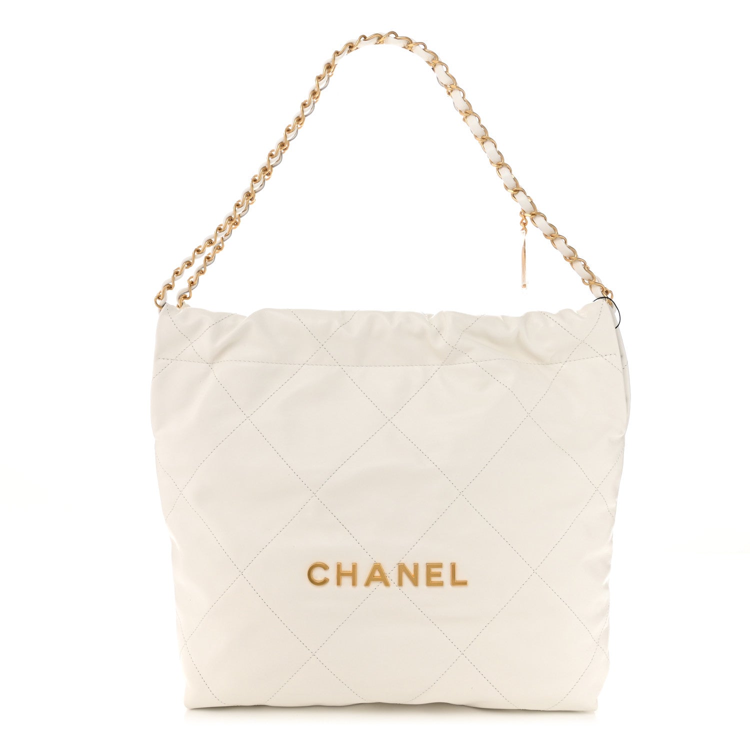 Chanel Shiny Calfskin Quilted Small Chanel 22 White 3 of 12