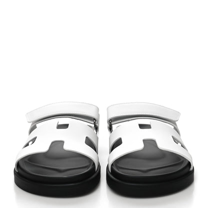 Hermes Calfskin Womens Chypre Sandals 36.5 White 2 of 9