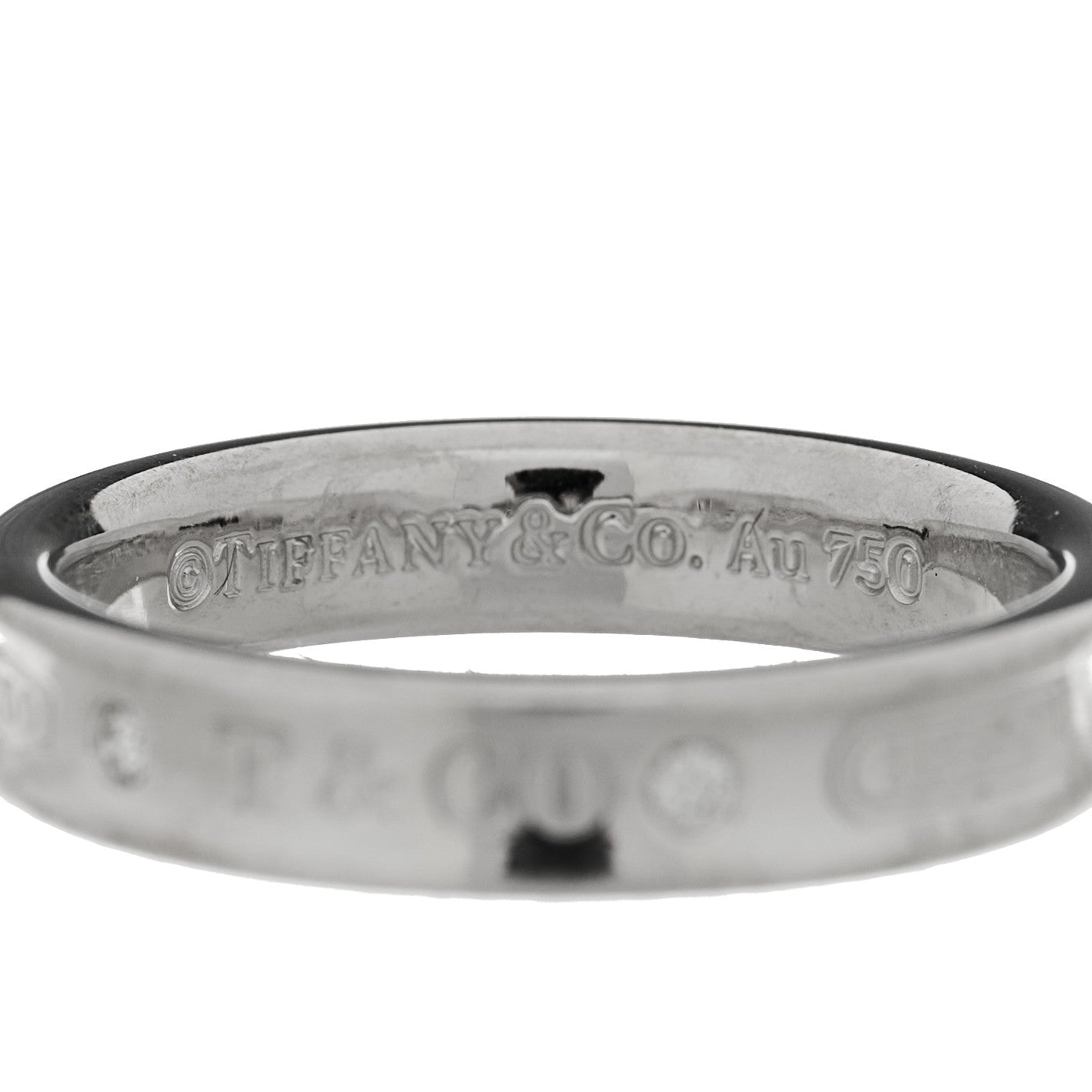 18K White Gold Diamond Narrow 1837 Ring 53 6.5