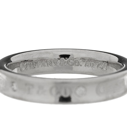Tiffany 18K White Gold Diamond Narrow 1837 Ring 53 6.5 4 of 5