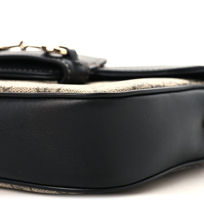 Gucci GG Supreme Monogram Horsebit 1955 Soft Small Shoulder Bag Beige Black 9 of 10