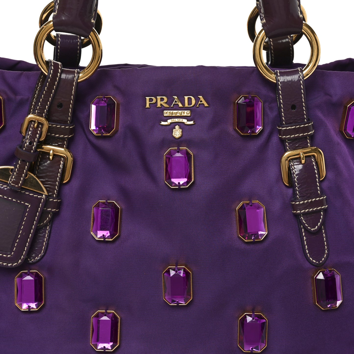Tessuto Nylon Pietre Jeweled Tote Anemone
