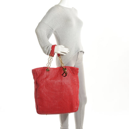 Christian Dior Lambskin Woven Large Dior Soft Tote Rouge Moyen 2 of 7