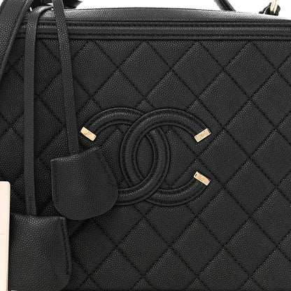 Chanel Caviar Quilted Large CC Filigree Vanity Case Black 9 of 12