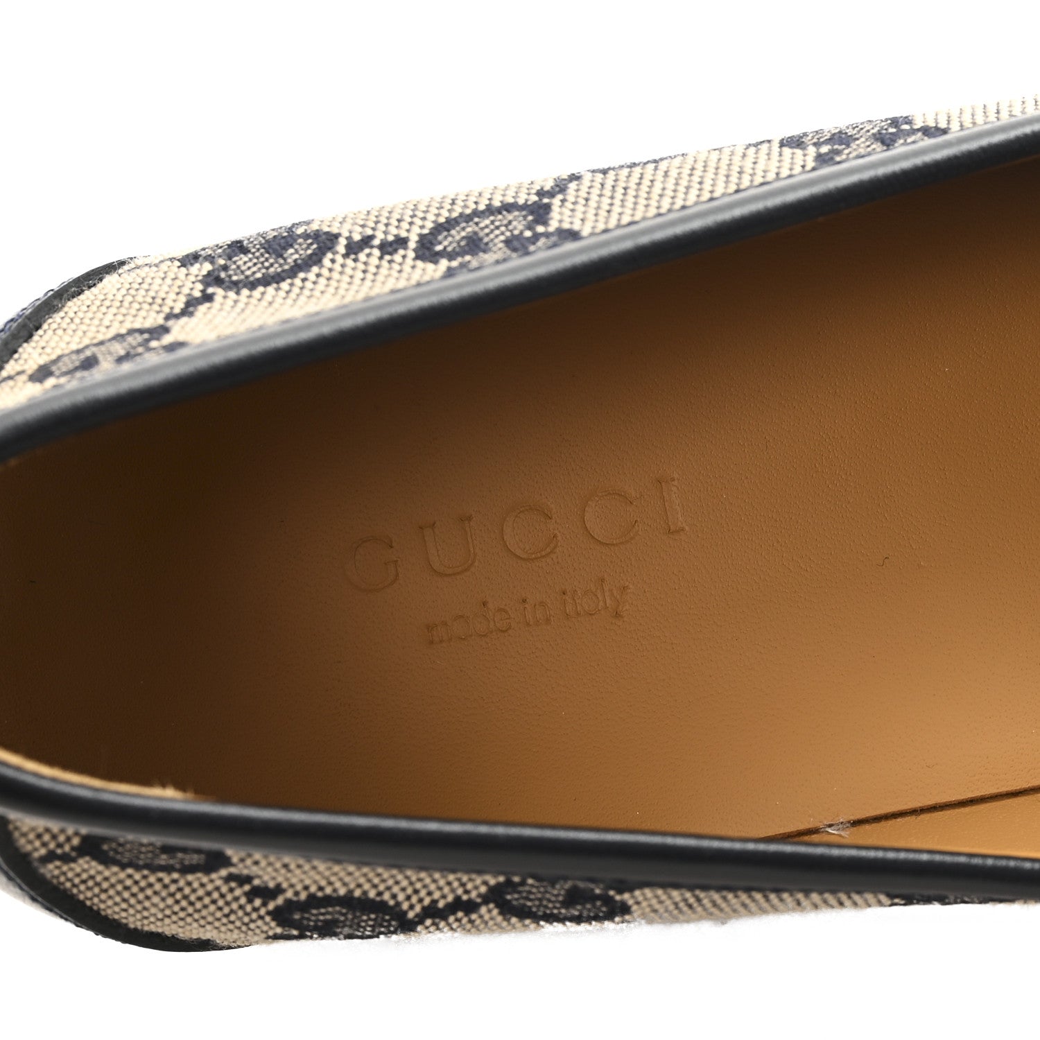 Gucci Canvas GG Monogram Horsebit Calfskin Womens Horsebit Platform Loafers 37 Beige Blue 8 of 10