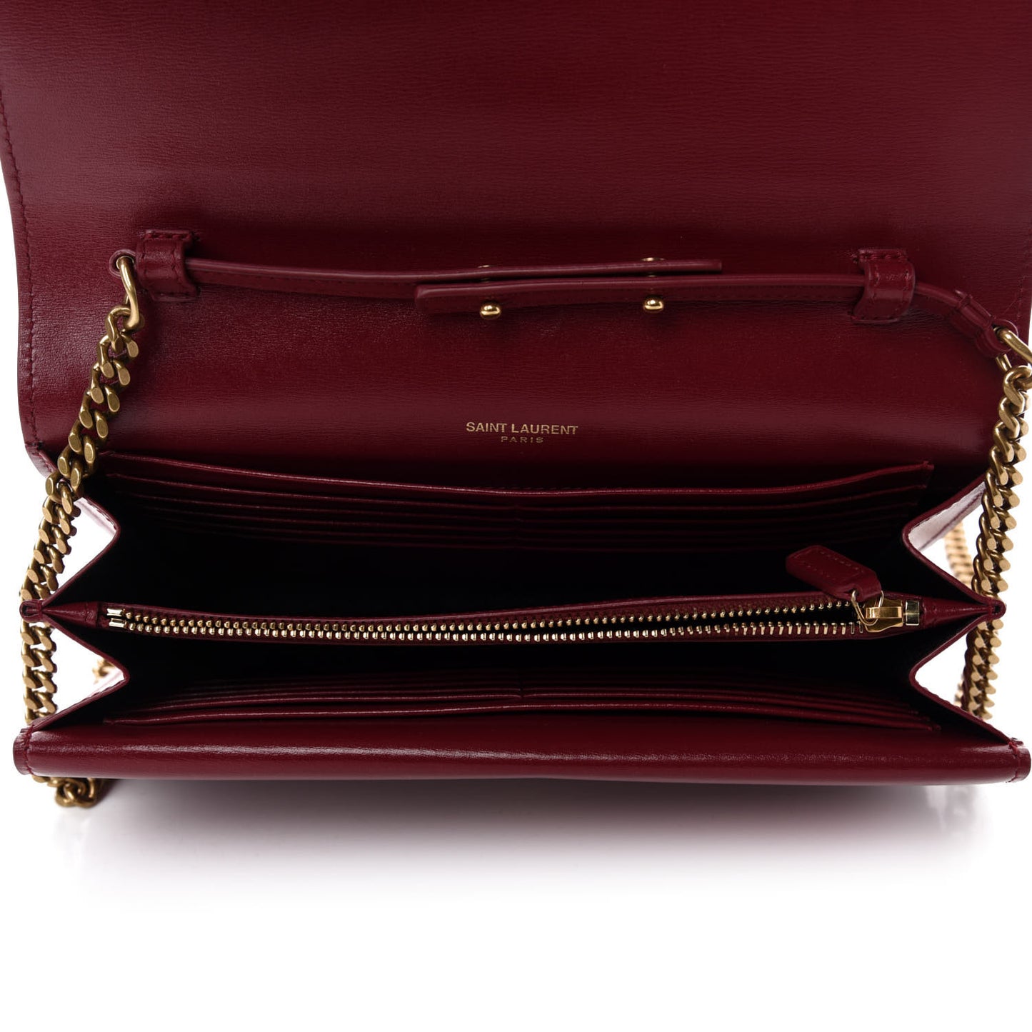 Smooth Calfskin Monogram Sulpice Chain Wallet Amaretto