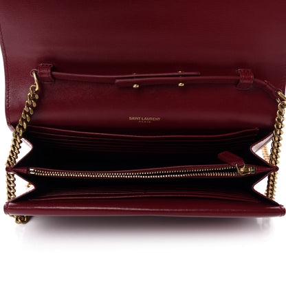 Saint Laurent Smooth Calfskin Monogram Sulpice Chain Wallet Amaretto 5 of 10