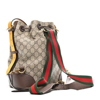 Gucci GG Supreme Monogram Neo Vintage Drawstring Bucket Backpack Beige New Acero Crop 3 of 15