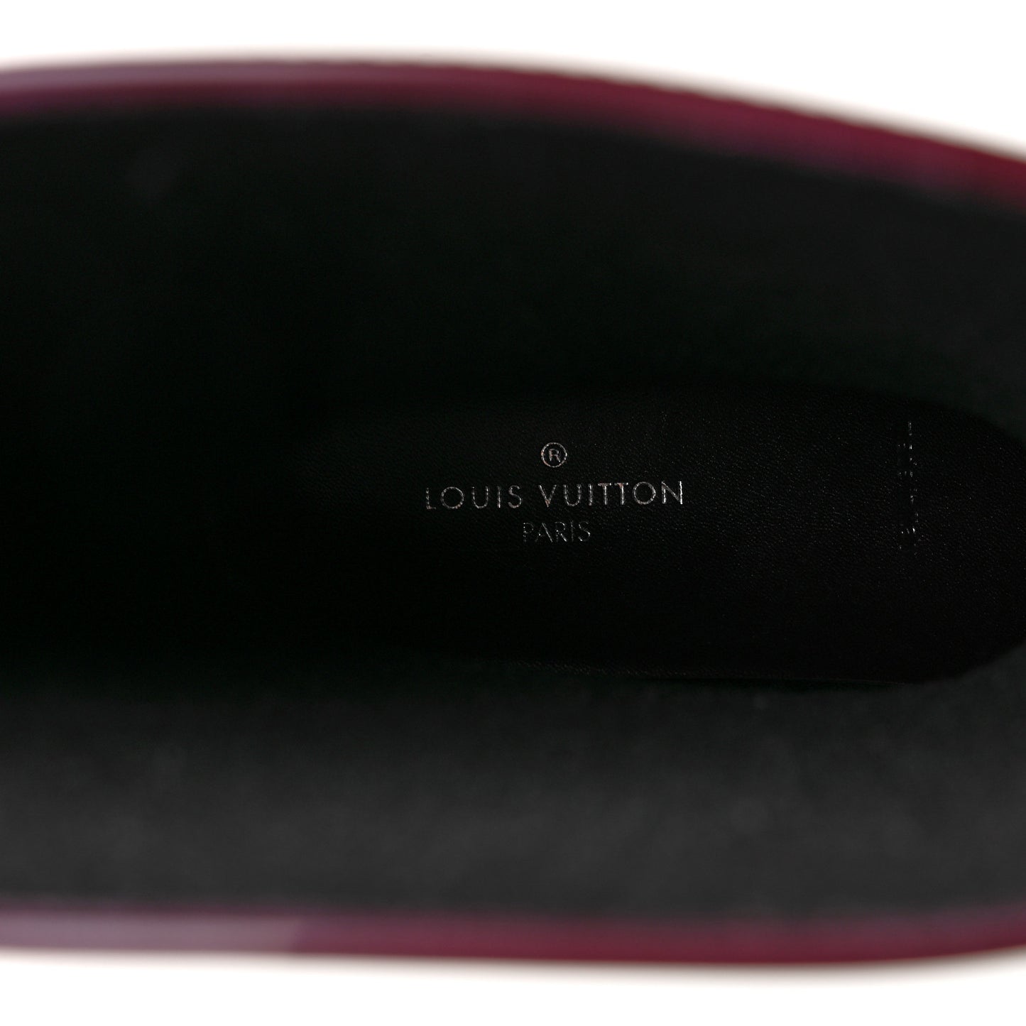 Rubber Embossed Monogram Drops Flat Half Boots 39 Burgundy