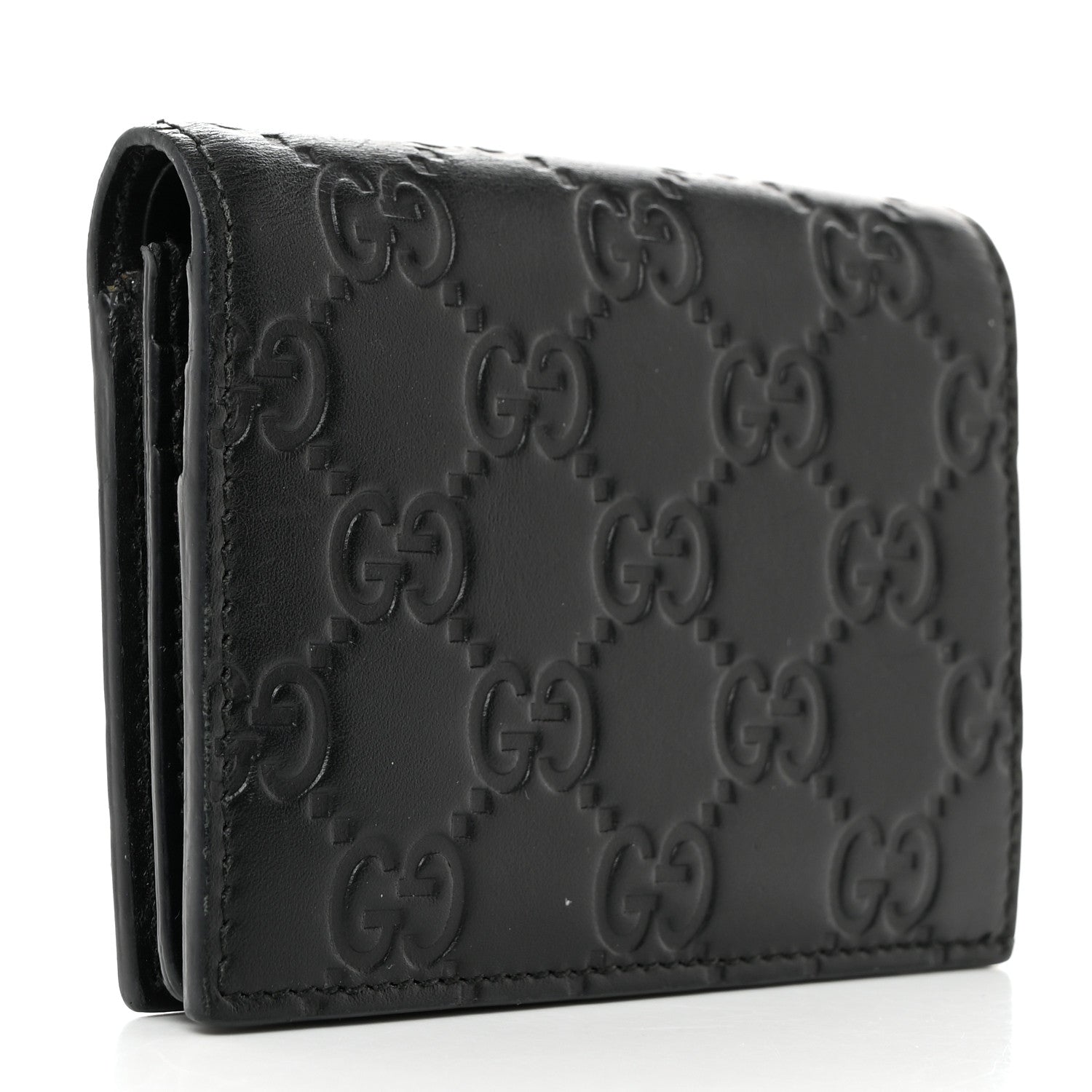 Gucci Guccissima Card Case Wallet Black 3 of 7