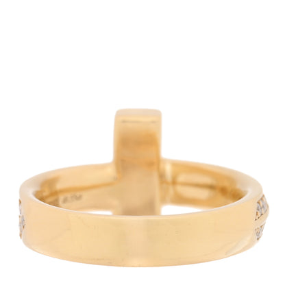 Tiffany 18K Yellow Gold Diamond T T1 Wide Ring 52 6 3 of 5