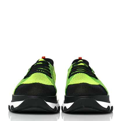 Fendi Jersey Vitello Mens Low Top Sneakers 8 Black Giallo Fluo 2 of 8