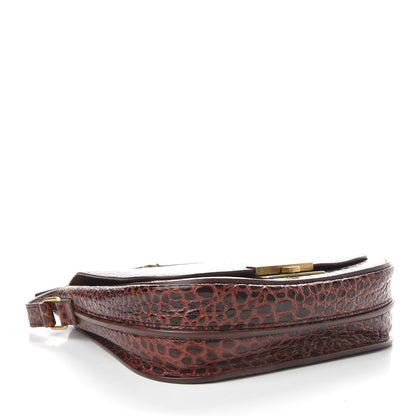 Saint Laurent Crocodile Embossed Calfskin Betty Messenger Dark Blood 4 of 10