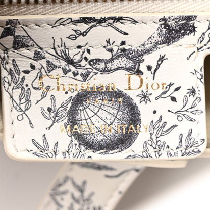 Christian Dior Calfskin Le Soleil Print Saddle Bag With Strap White Black 6 of 10