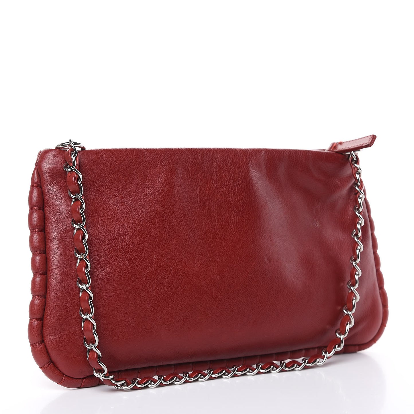 Calfskin On The Bund Pochette Dark Red