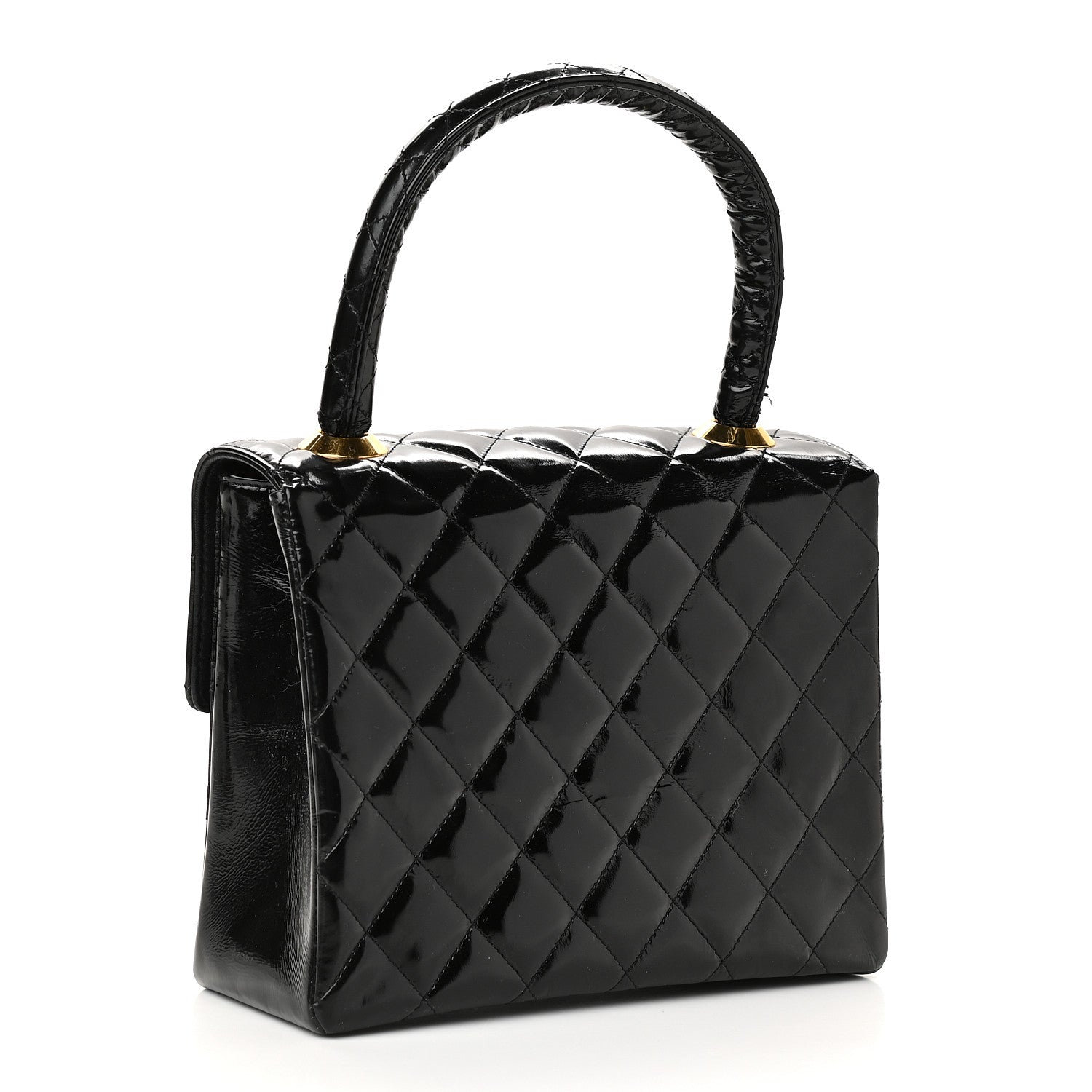 Chanel Patent Quilted Small Kelly Flap Bag Black 2 of 10