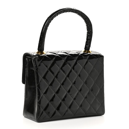 Chanel Patent Quilted Small Kelly Flap Bag Black 2 of 10