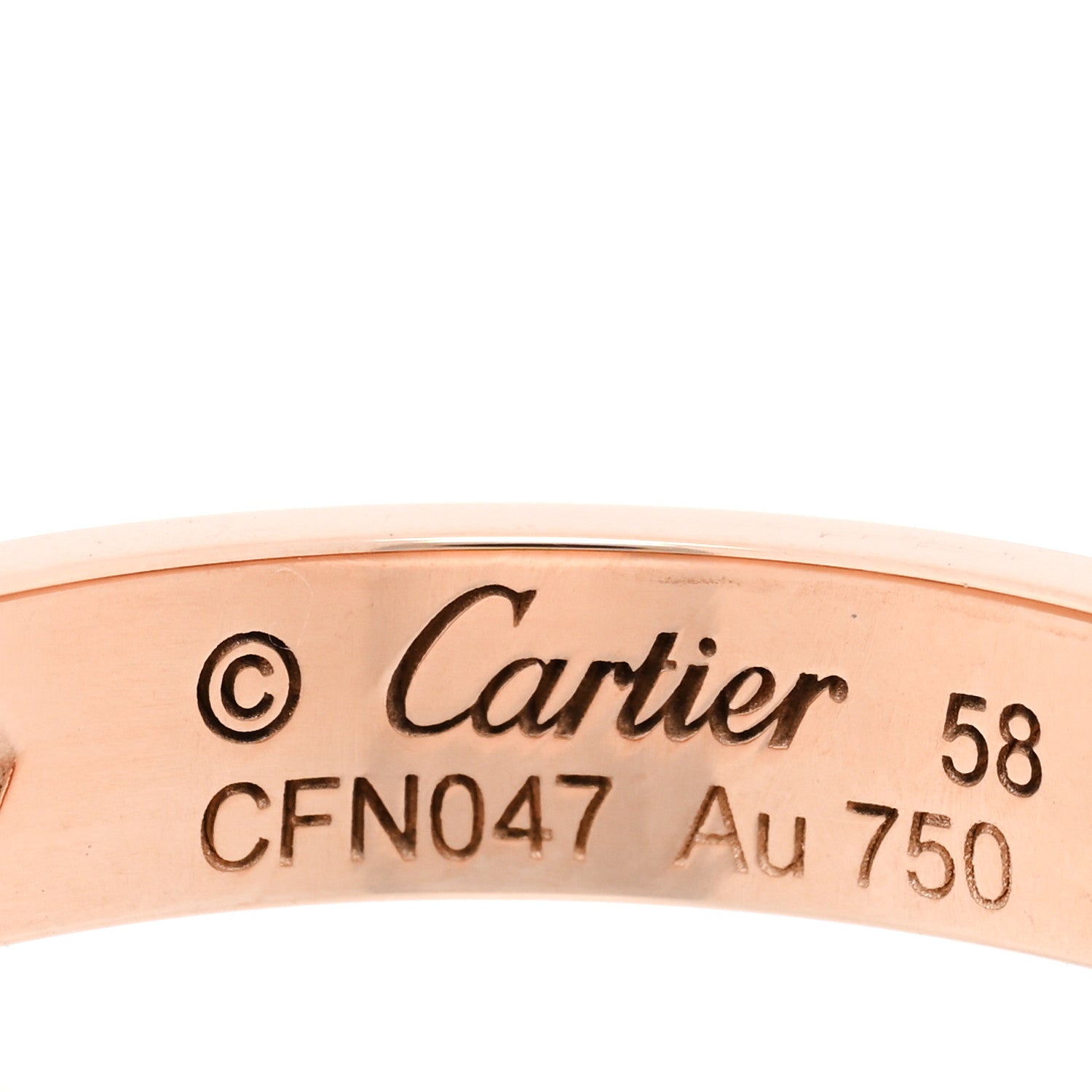 Cartier 18K Pink Gold Diamond 4mm LOVE Wedding Band Ring 58 8.25 4 of 4