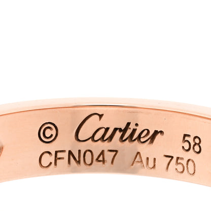 Cartier 18K Pink Gold Diamond 4mm LOVE Wedding Band Ring 58 8.25 4 of 4