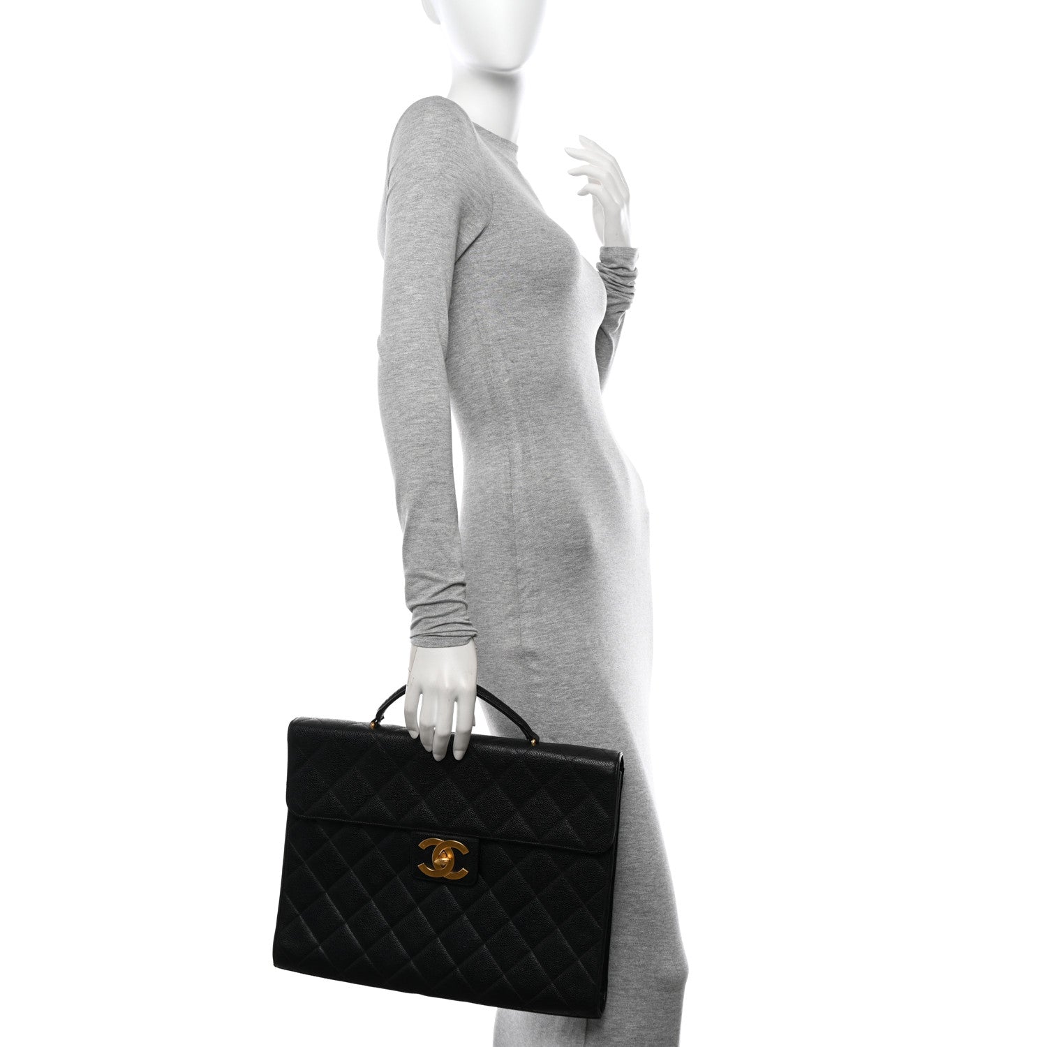 Chanel Caviar Quilted Briefcase Laptop Bag Black 2 of 11