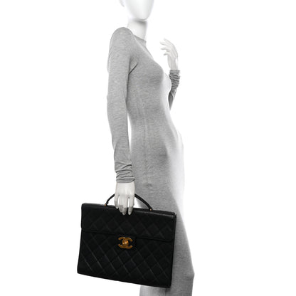 Chanel Caviar Quilted Briefcase Laptop Bag Black 2 of 11