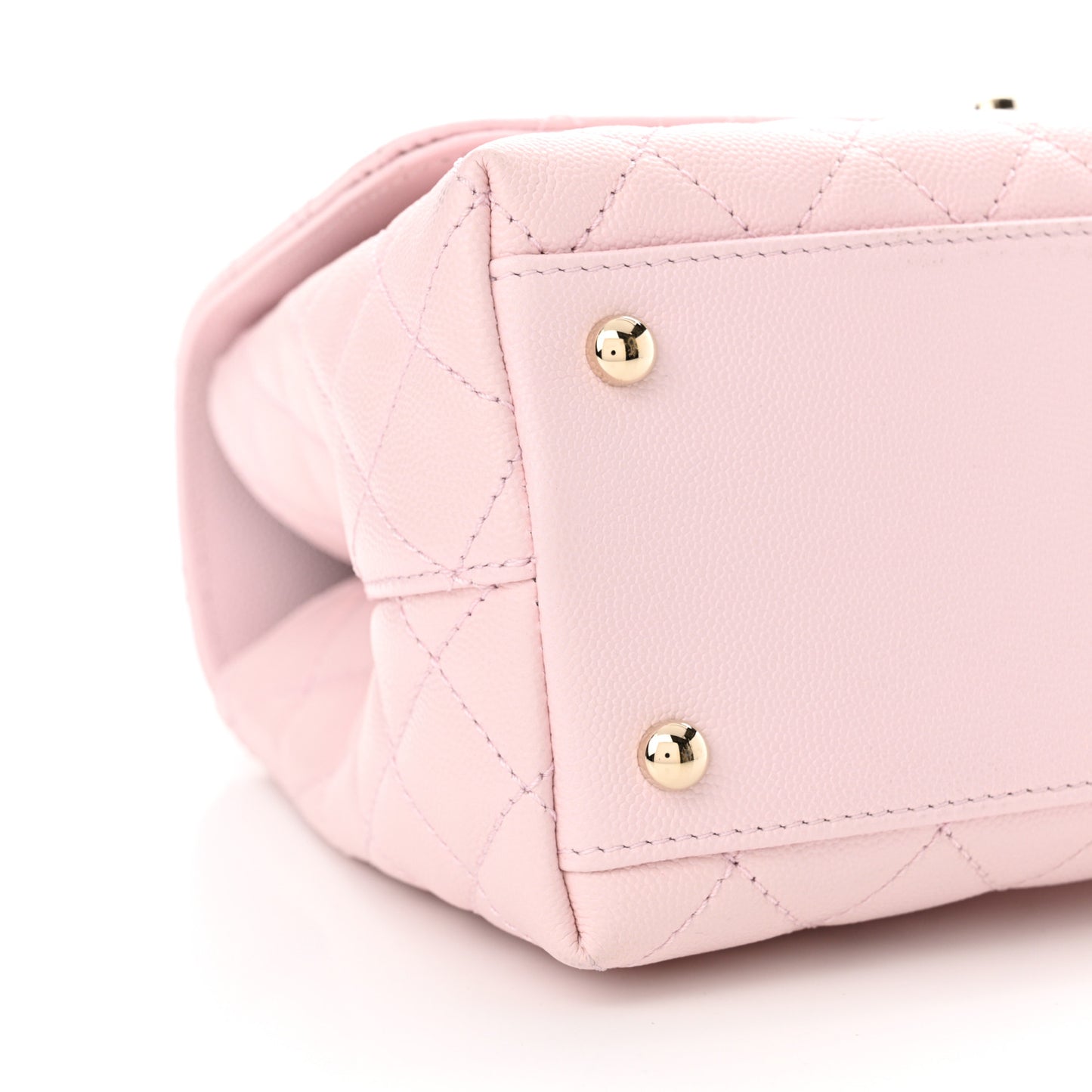Caviar Quilted Small Coco Handle Flap Light Pink