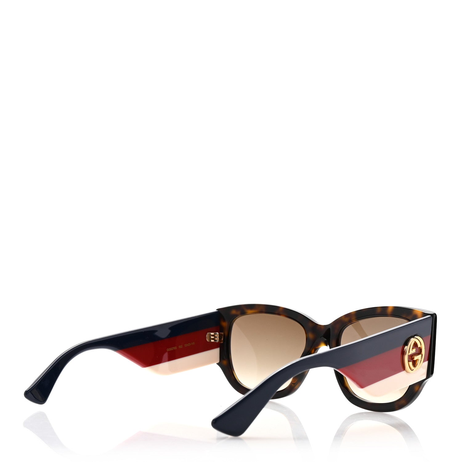 Gucci Acetate Web Oversized Frame Rectangle Sunglasses GG0276S Tortoiseshell 4 of 7