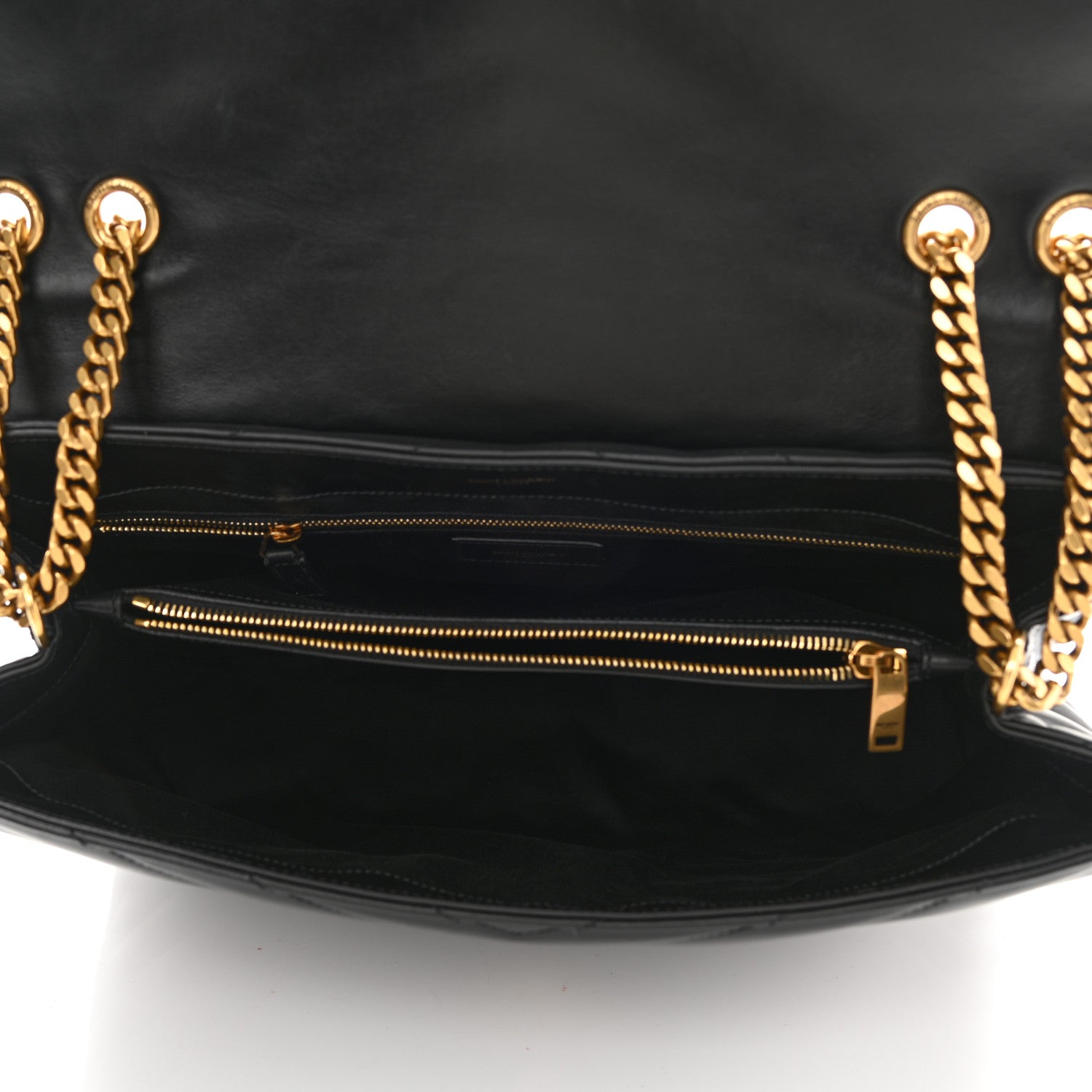 Saint Laurent Calfskin Y Quilted Monogram Large Loulou Chain Satchel Black 4 of 12