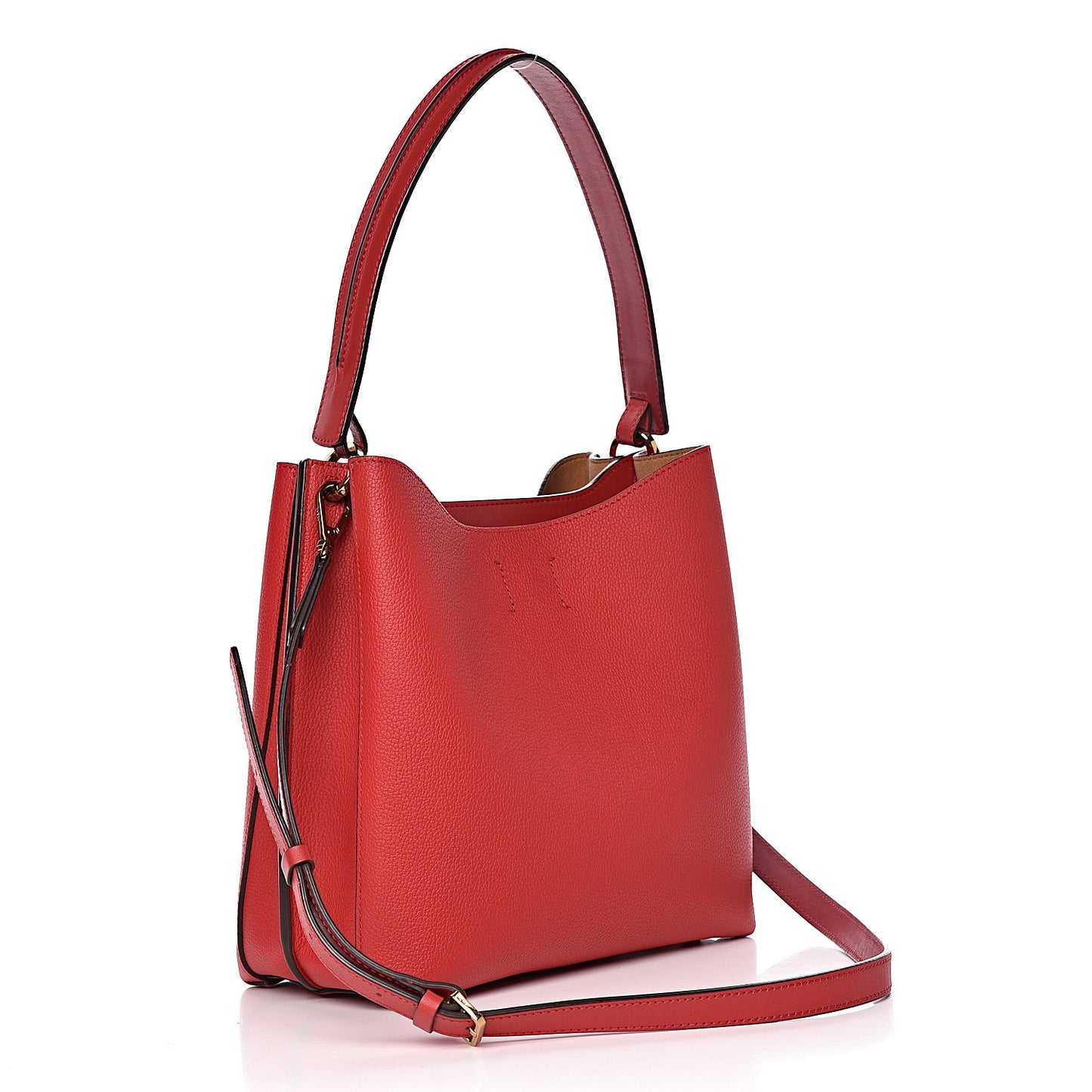 Grained Calfskin Medium Milla Hobo Ruby Red