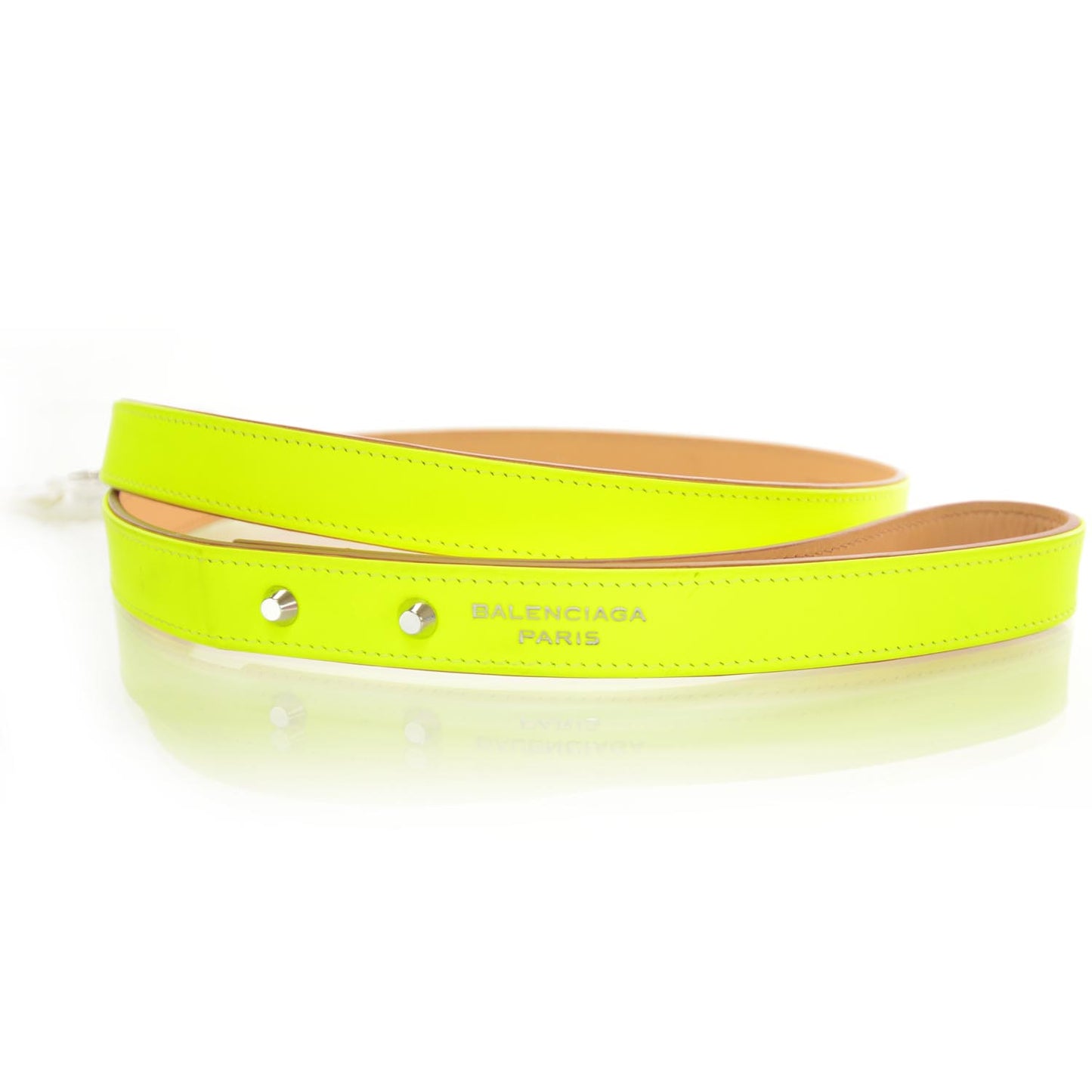 Leather Dog Leash Neon Yellow