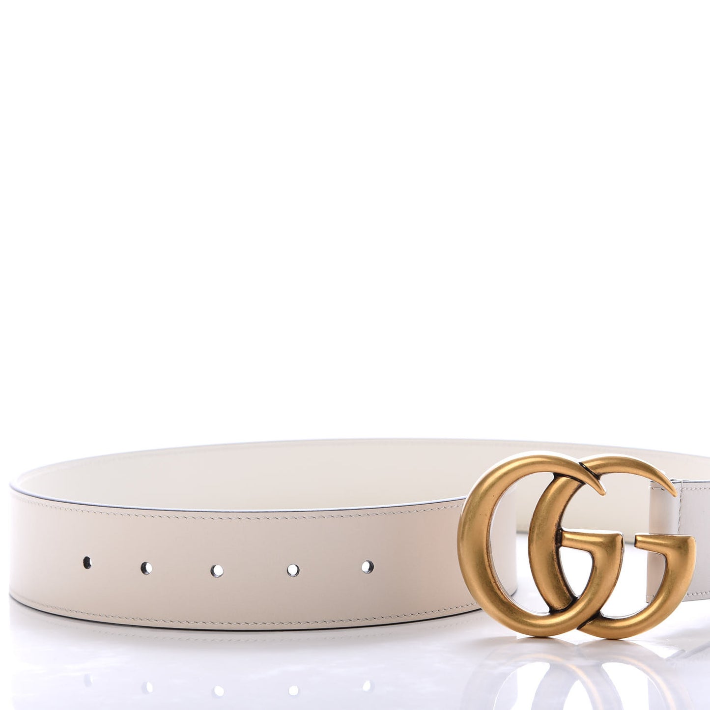 Calfskin Double G 40mm Belt 75 30 Mystic White