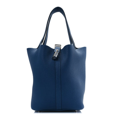 Hermes Taurillon Clemence Picotin Lock 22 MM Bleu Saphir 1 of 7