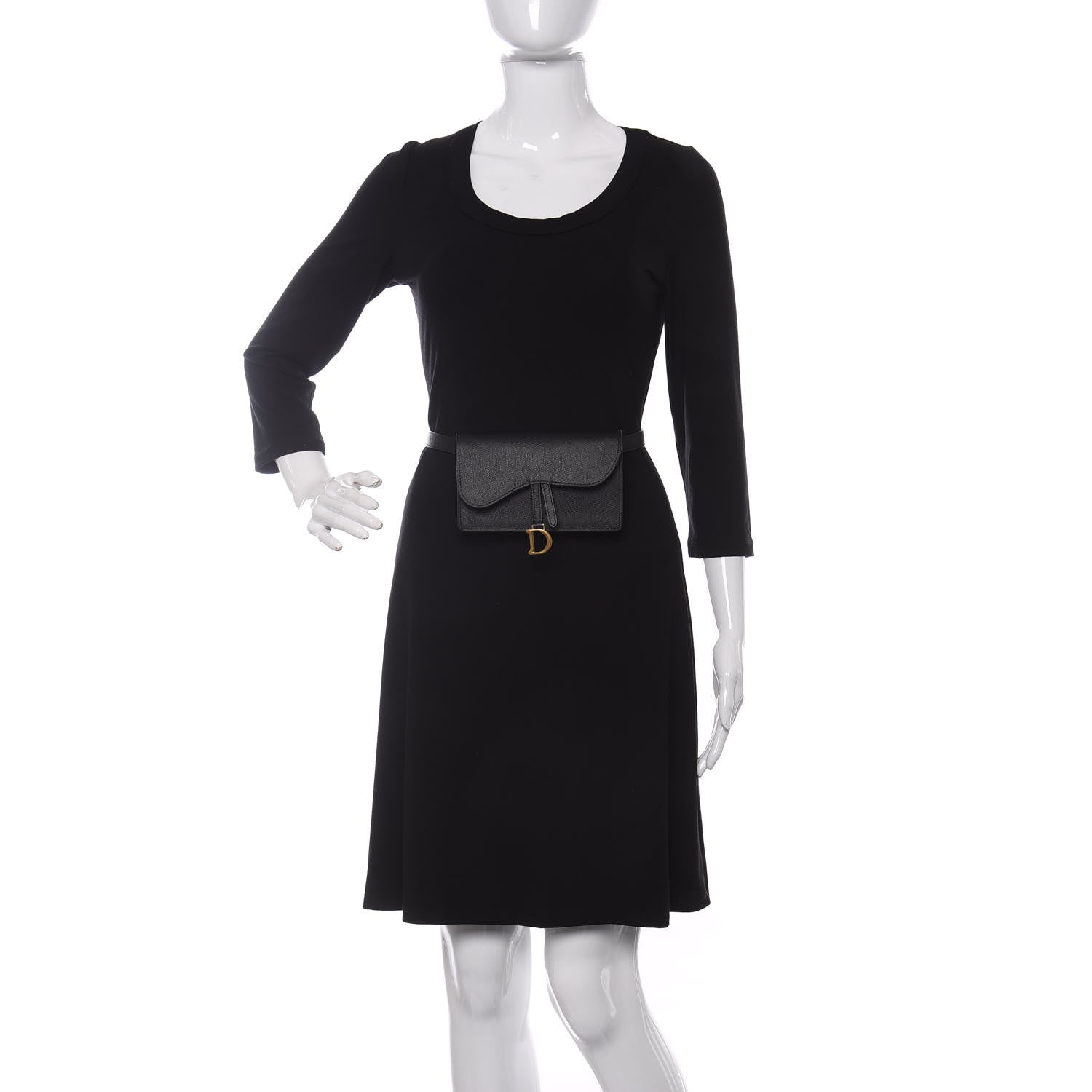 Christian Dior Grained Calfskin Saddle Belt Bag Black 2 of 11