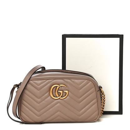 Gucci Calfskin Matelasse Small GG Marmont Chain Shoulder Bag Porcelain Rose 18 of 18
