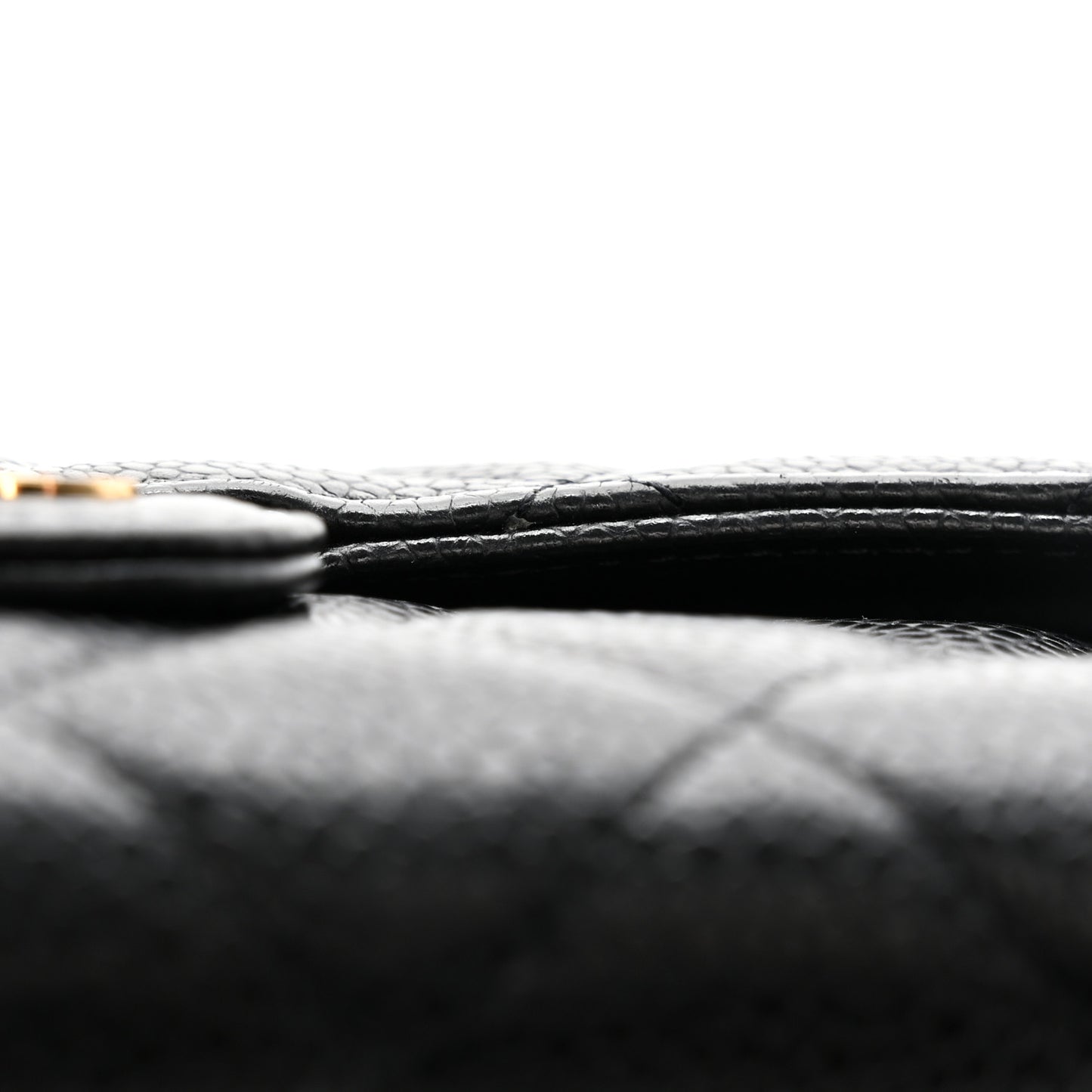 Caviar Quilted Large Flap Wallet Black